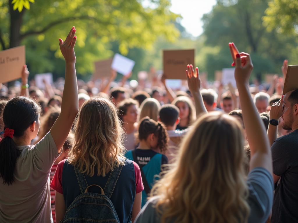 Grassroots volunteers at a campaign rally