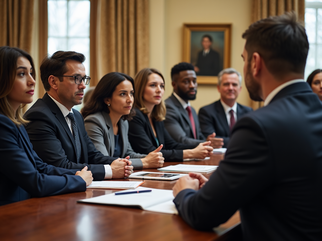 Advocates meeting with a policymaker
