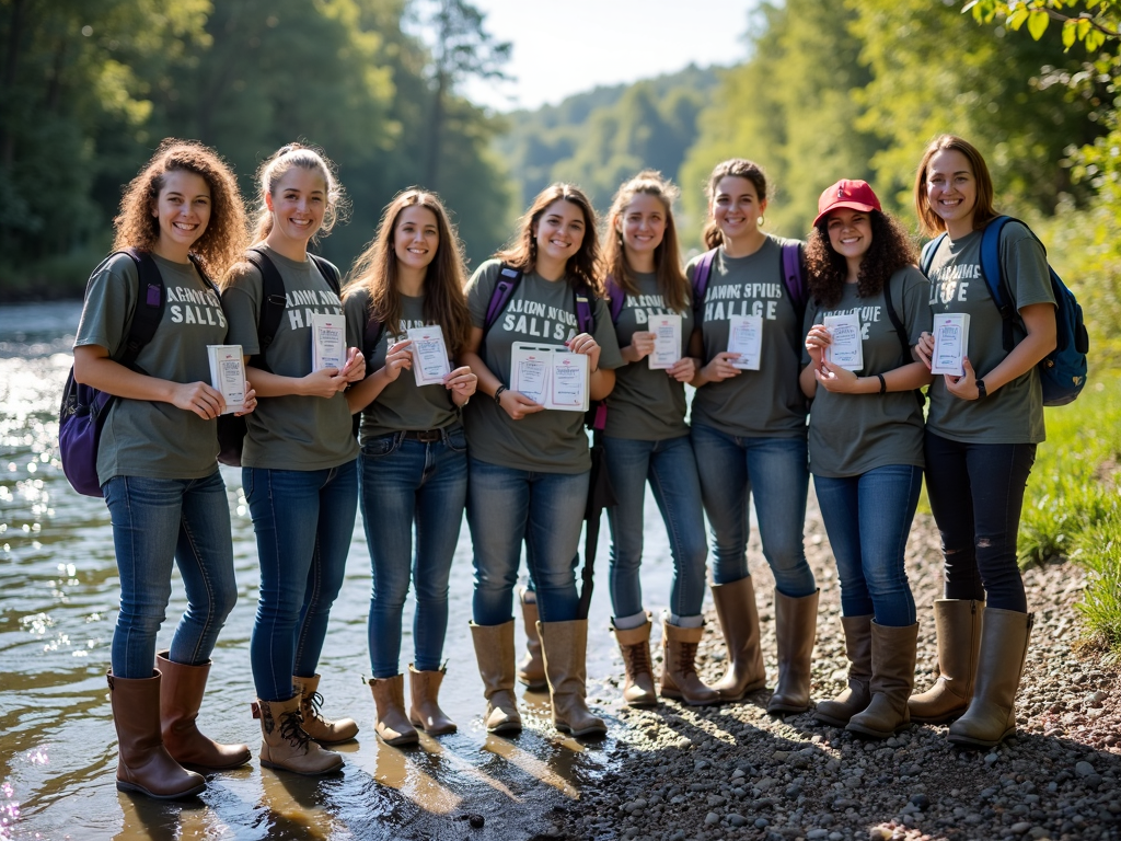 Volunteers celebrating a clean water victory
