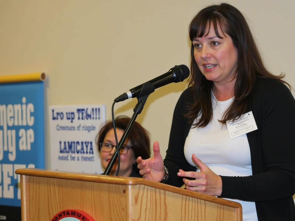 Volunteer advocating at a community event