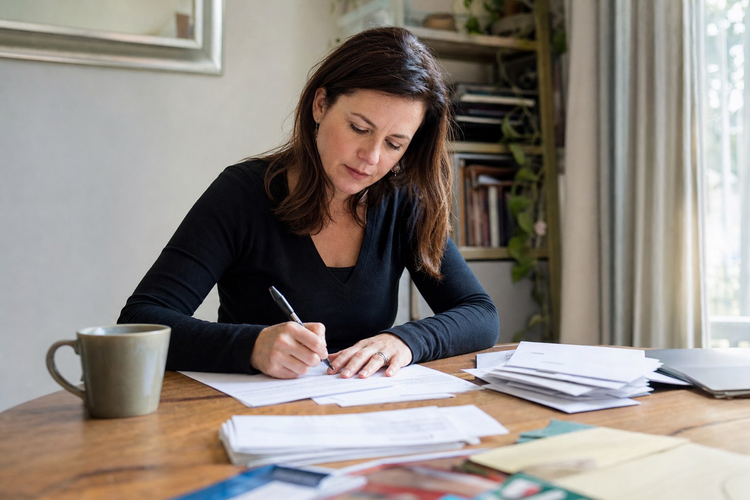 Advocacy volunteer drafting letters to support a cause