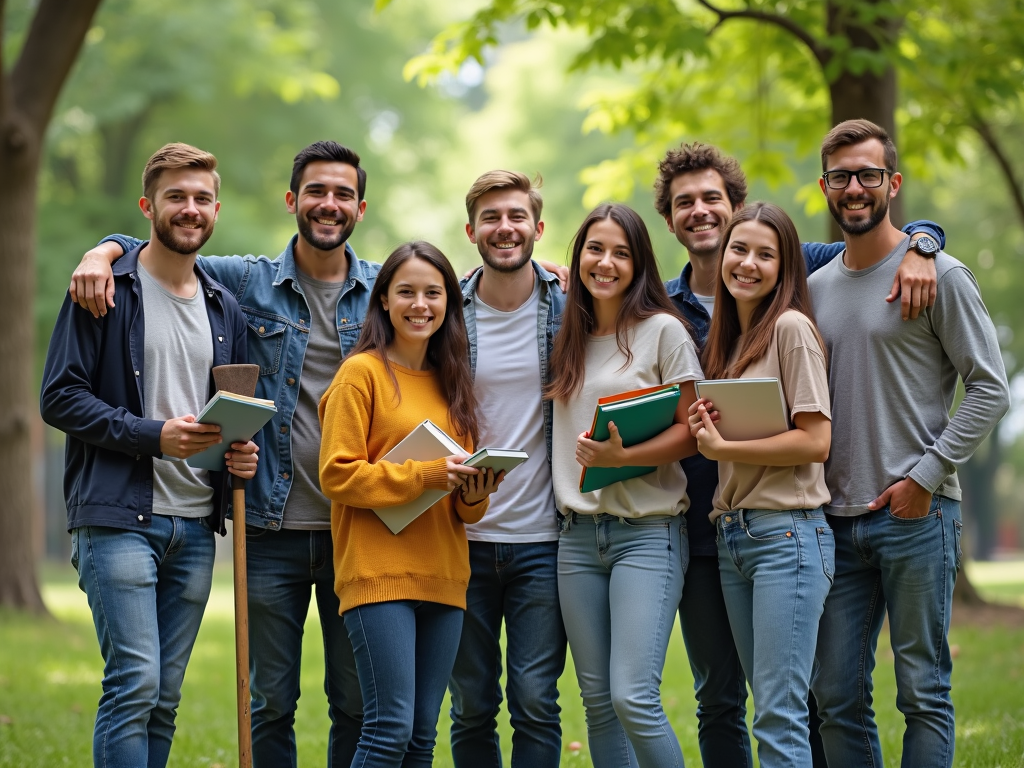 International volunteers together