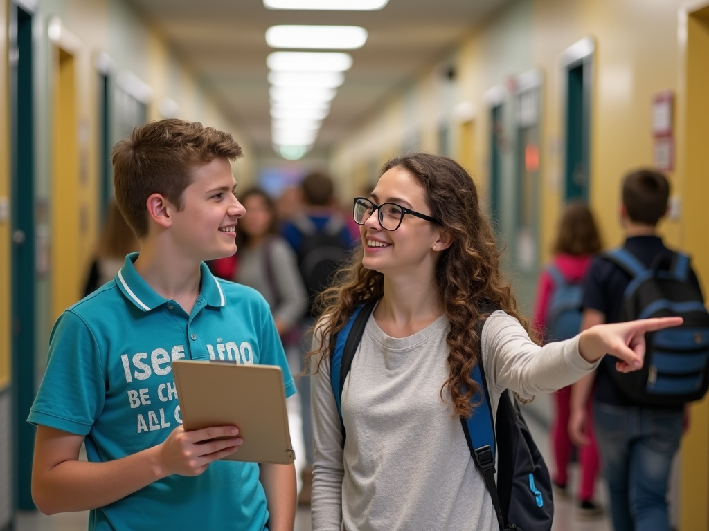 Teacher and student discussing a service learning idea