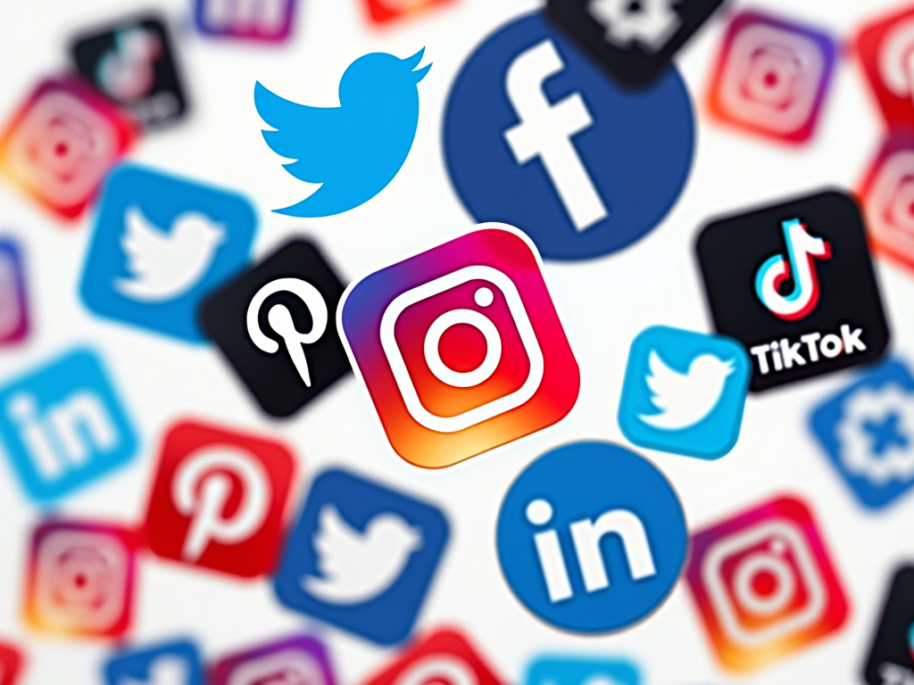 Collage of social media icons