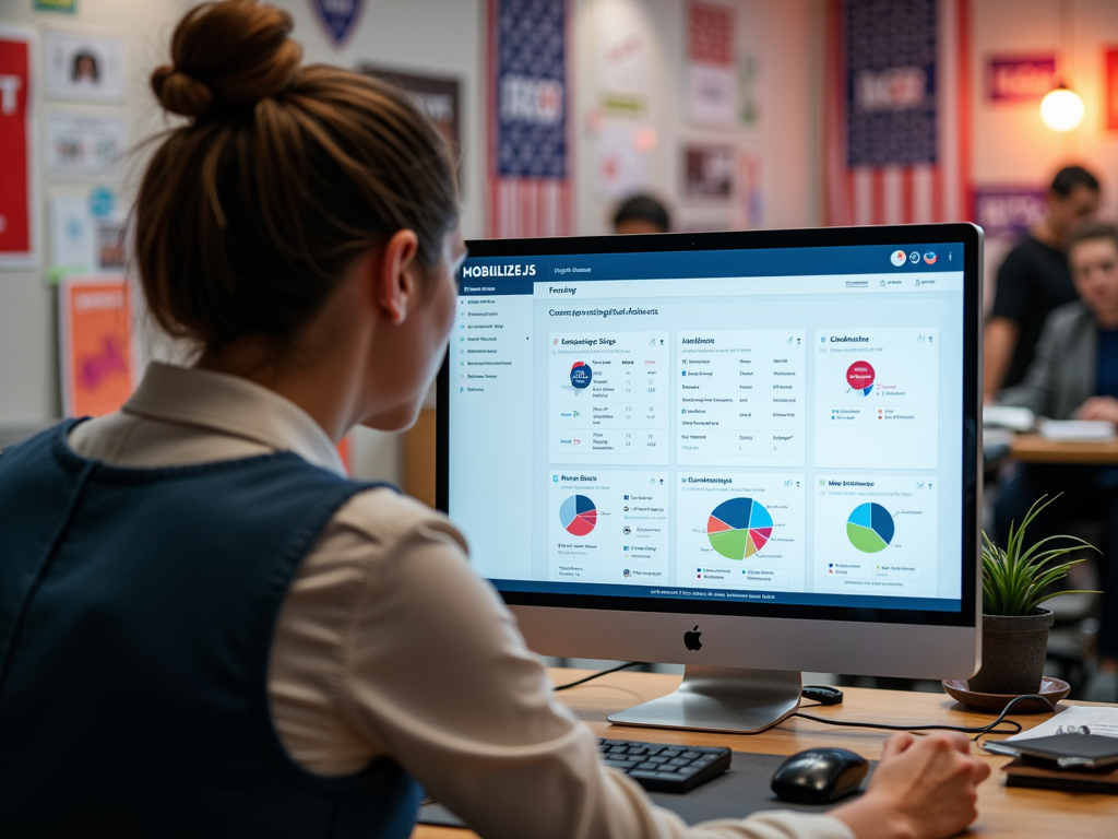 Campaign manager using Mobilize.us dashboard