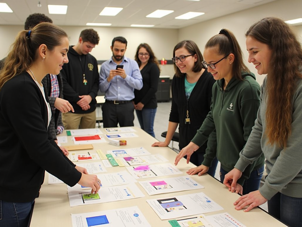Students presenting their work to the community, showing the positive outcomes of collaborations.