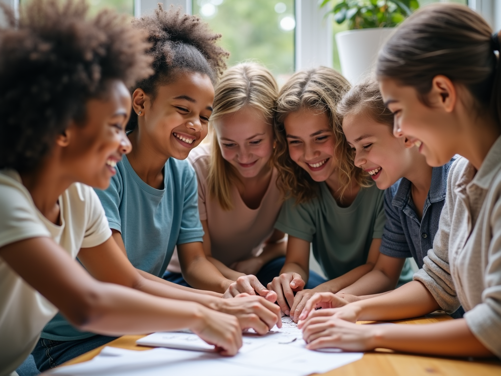 Diverse volunteers working together on a community project