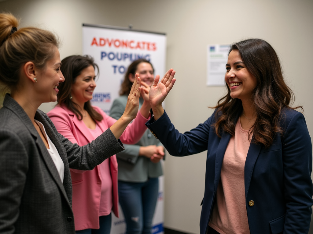 Advocates celebrating a win