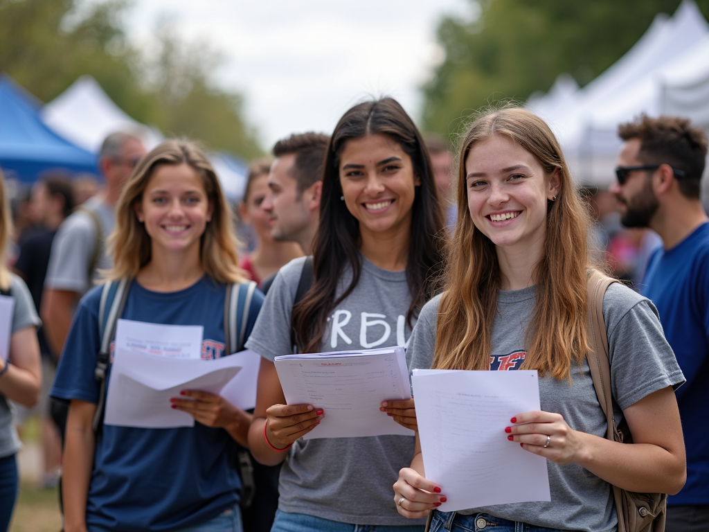 Young adults registering voters, showing the lasting impact of civic education.