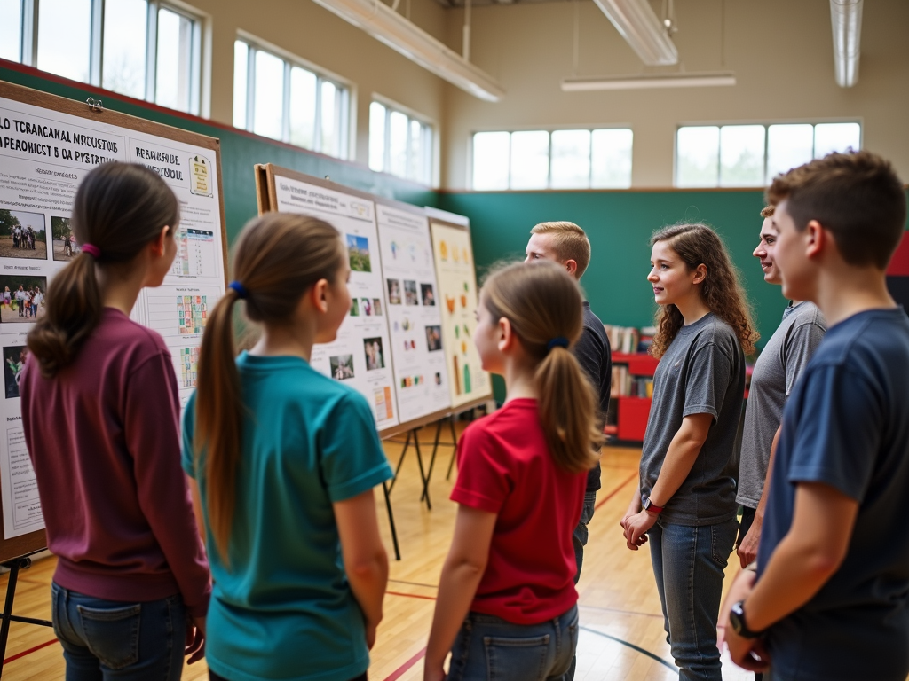 Students presenting their service learning project