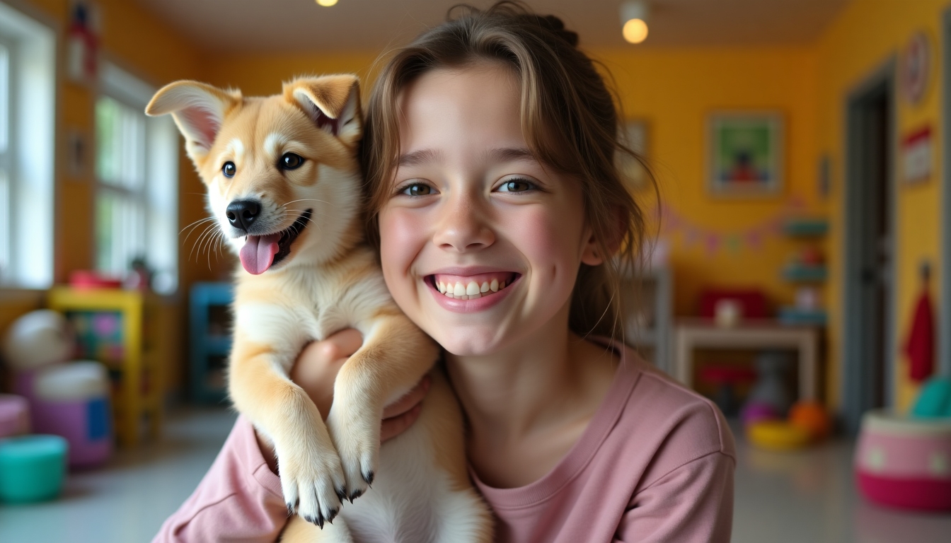 Influencer encouraging pet adoption