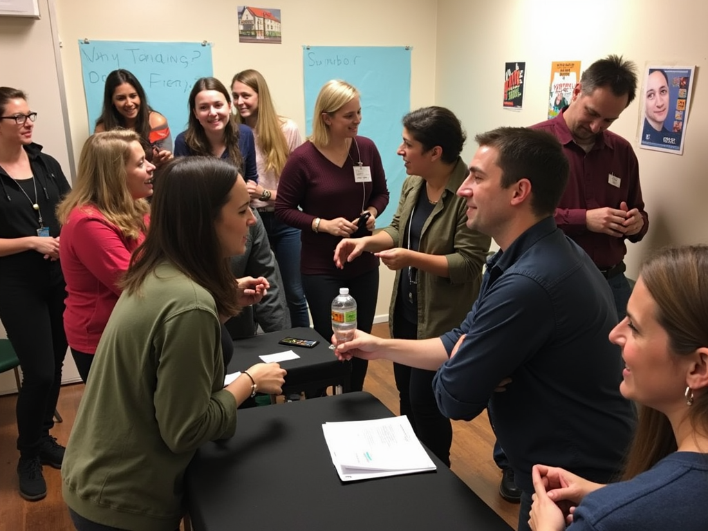 Advocacy volunteers networking at a workshop