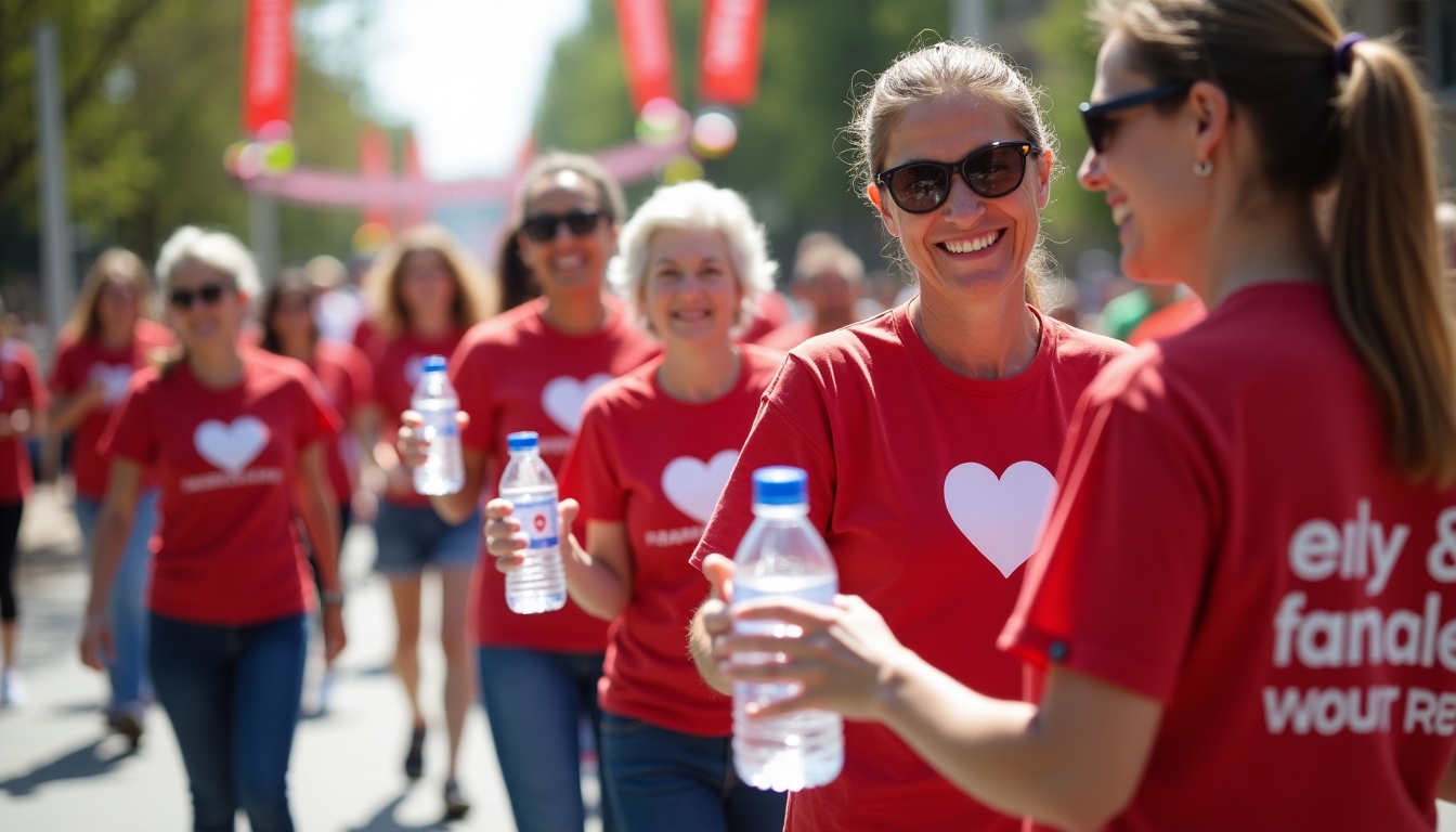 Volunteers at a community health walk event.
