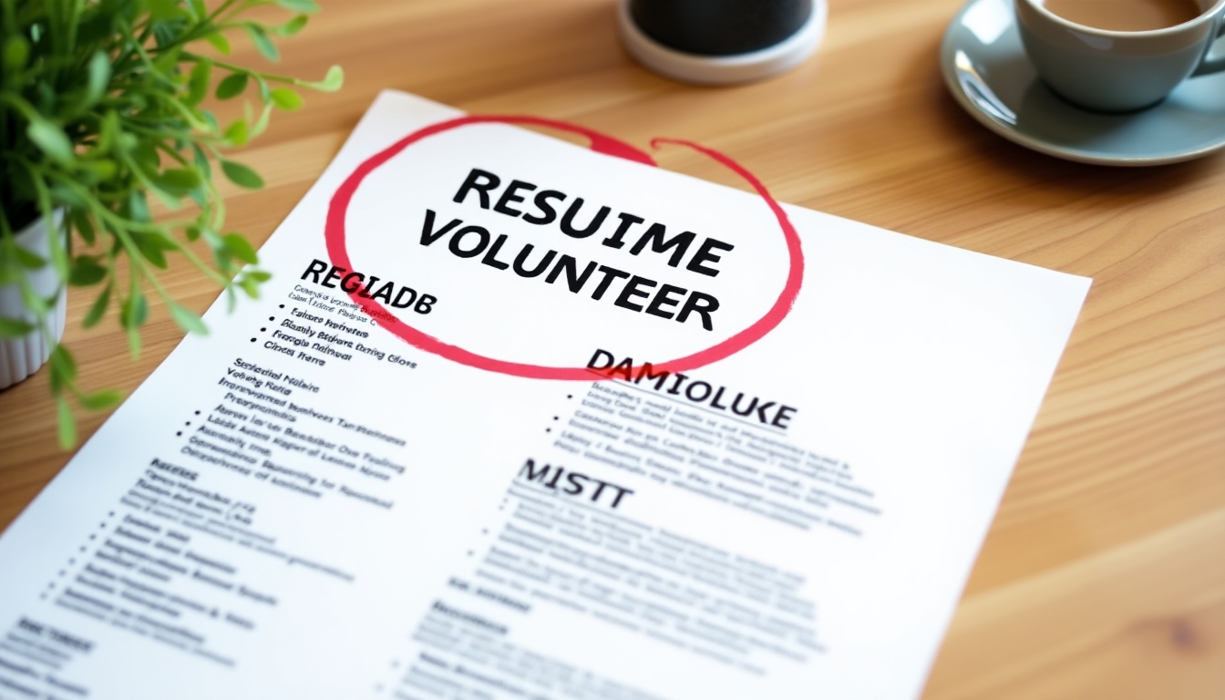 Resume highlighting volunteer work.