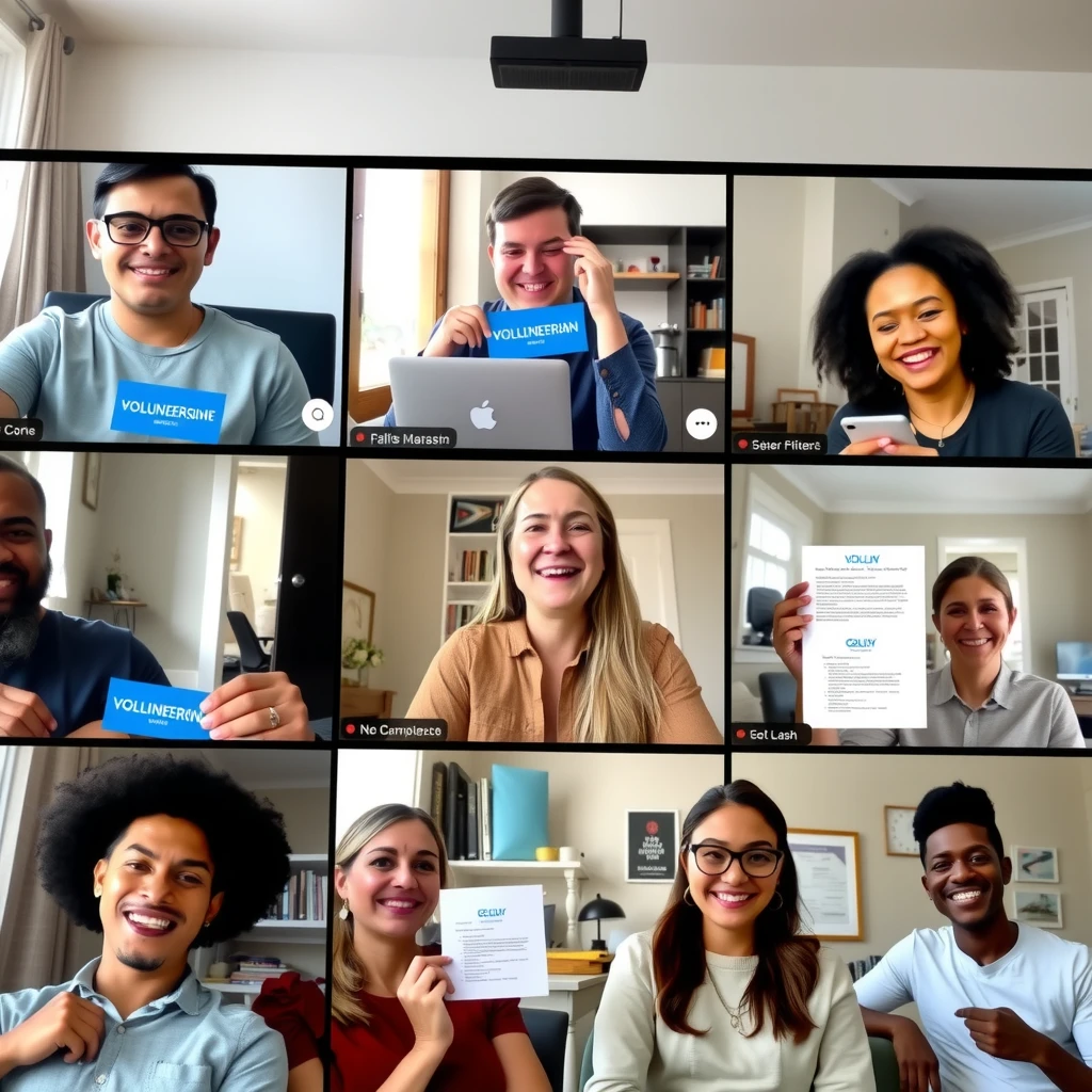 Online volunteers collaborating on a digital advocacy campaign