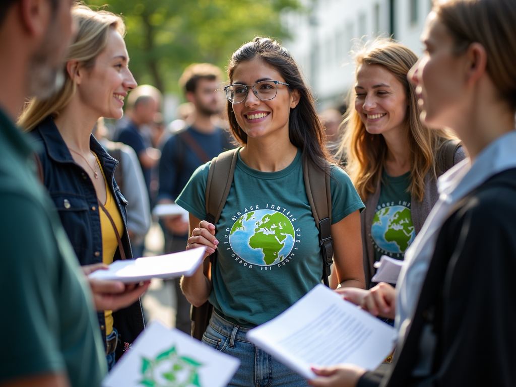 Volunteers advocating for climate change awareness.