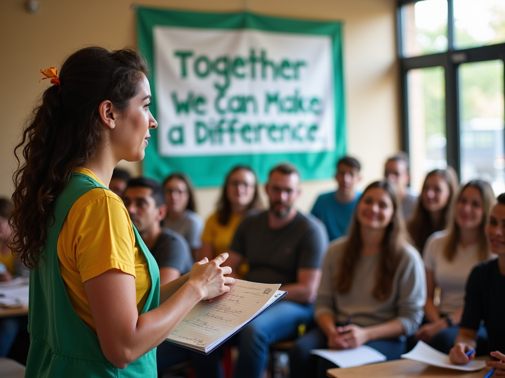 Volunteer leader inspiring the team
