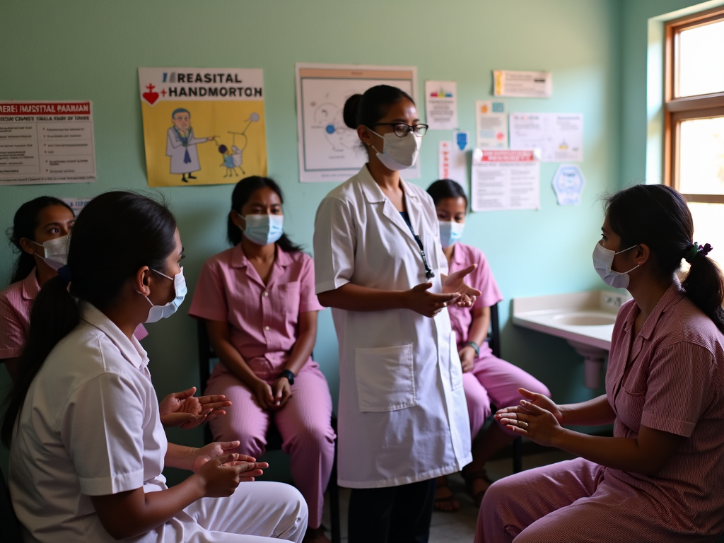 Nurse training local healthcare staff