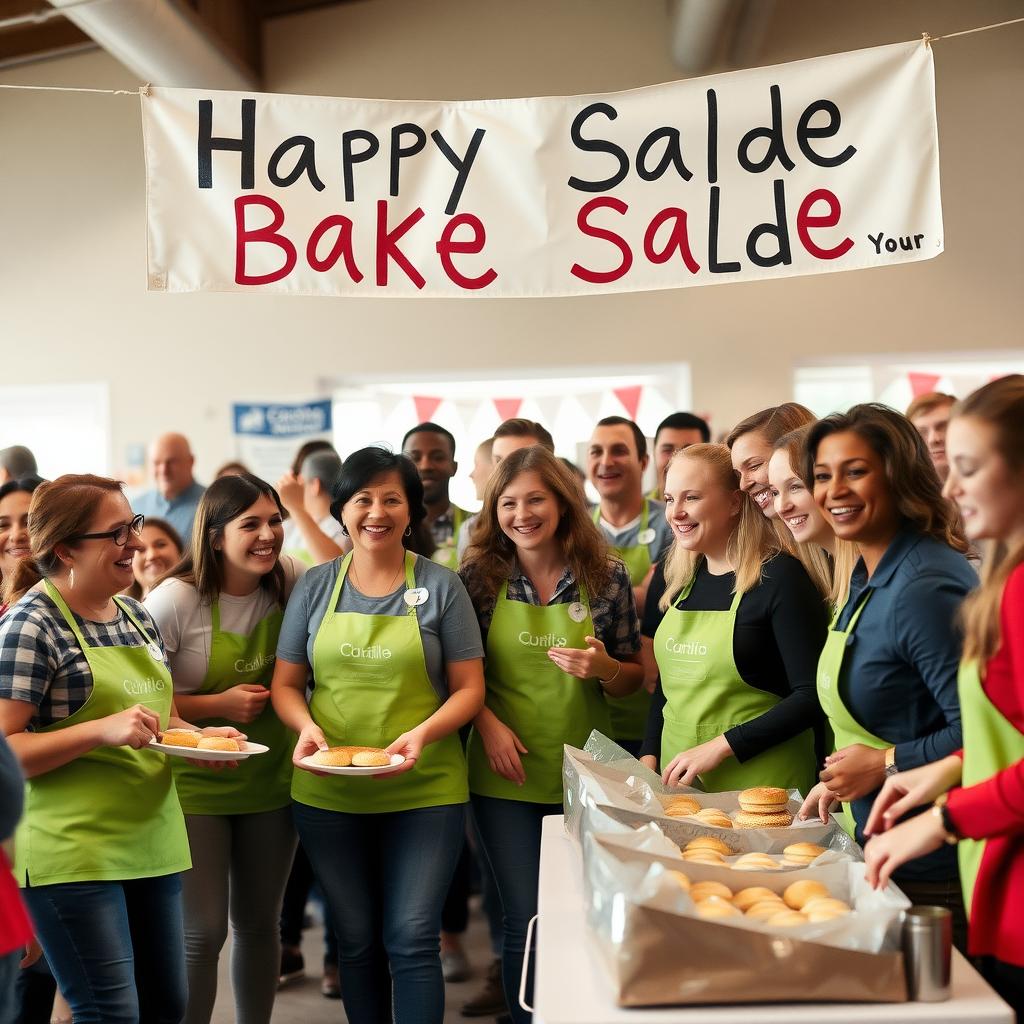 Volunteers at a non-profit fundraising event.
