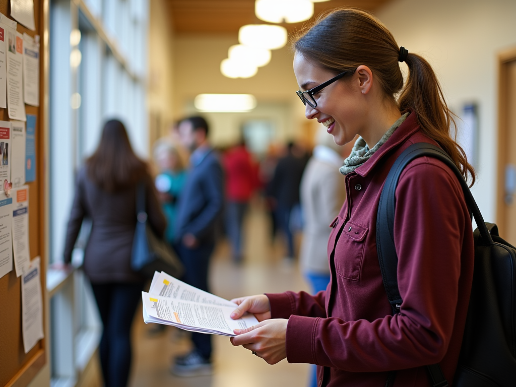 Volunteer distributing flyers