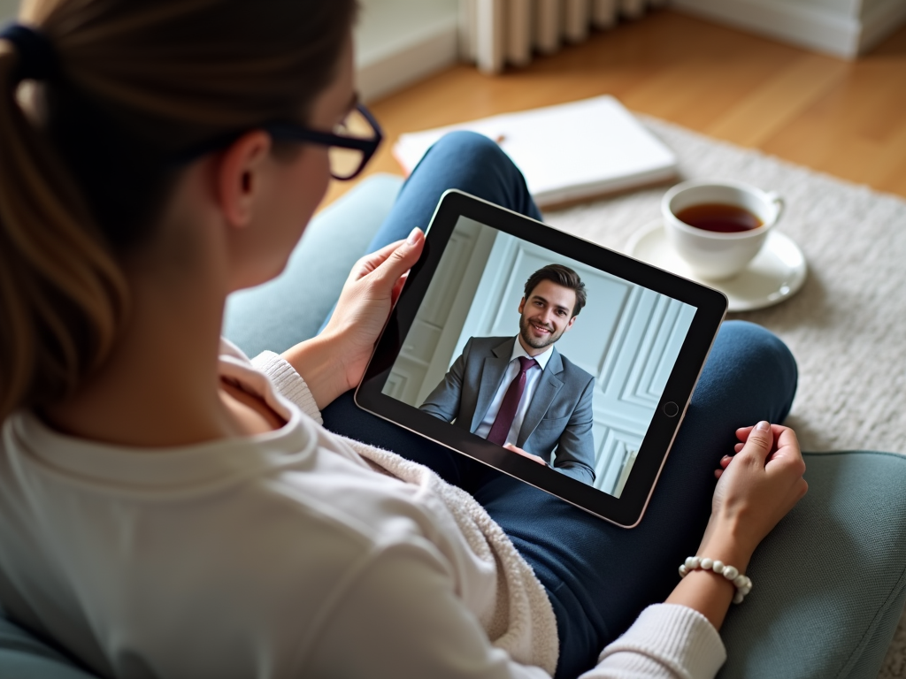 Volunteer attending a virtual advocacy meeting