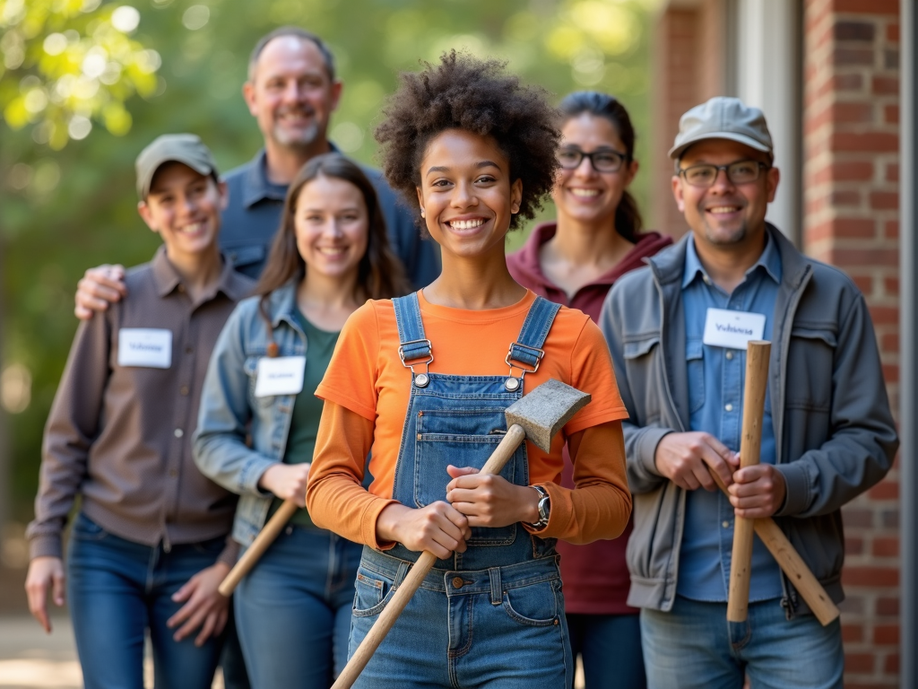 Diverse group of volunteers