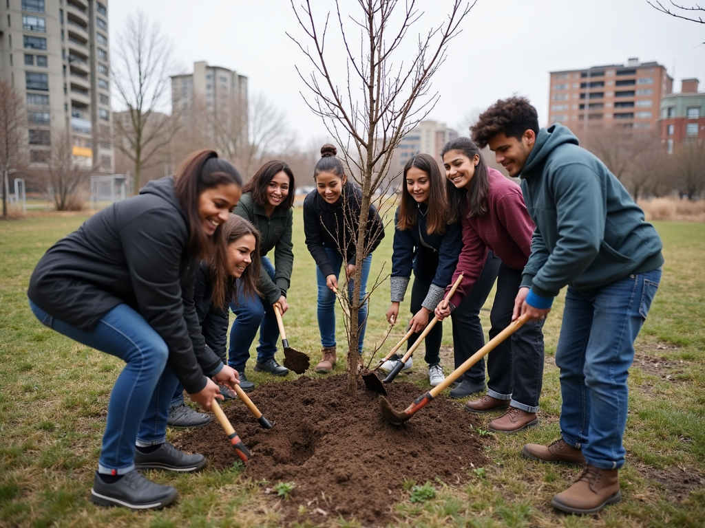 Collaborative tree-planting project for urban greening