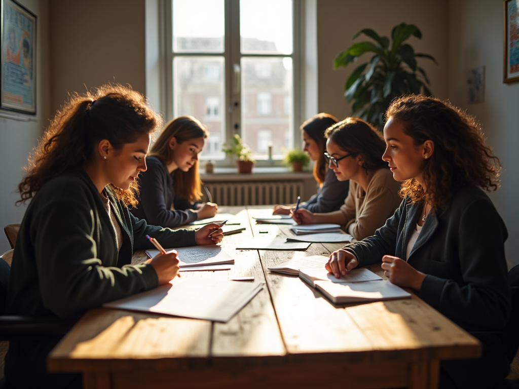 Professionals collaborating in a nonprofit office