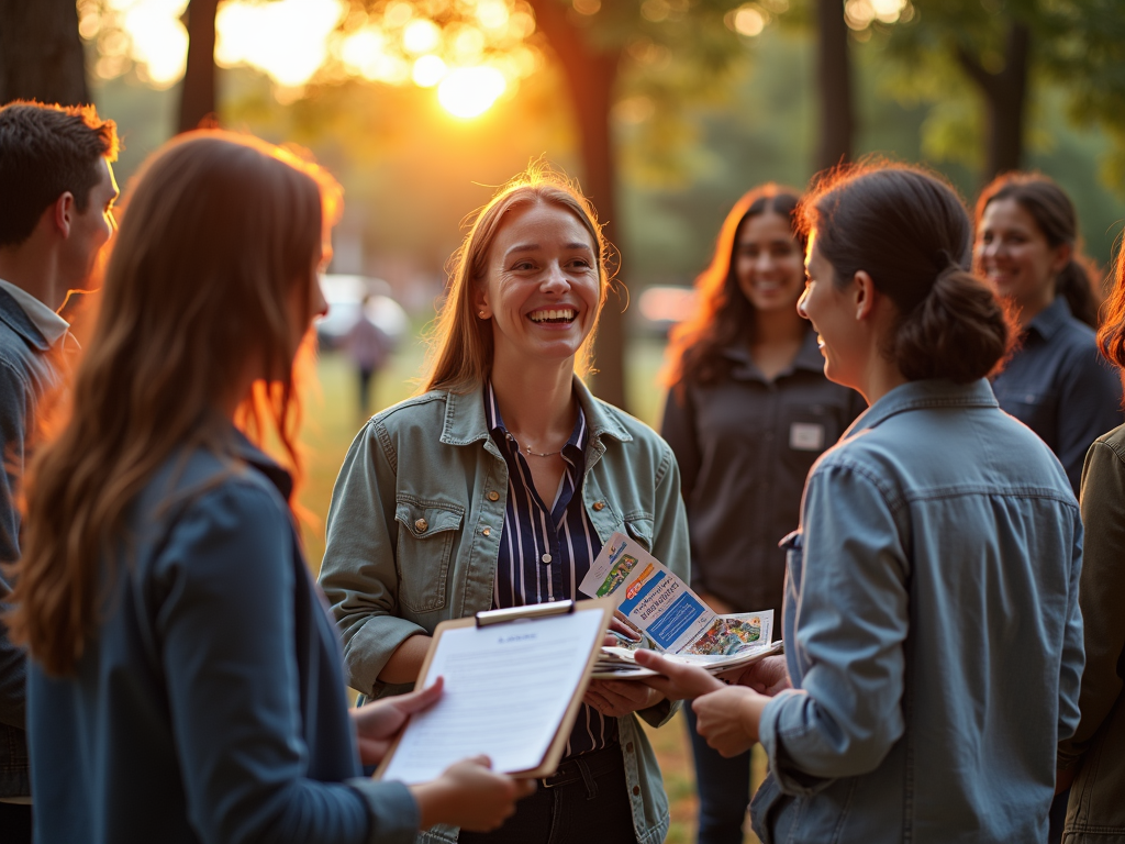 Volunteers preparing for advocacy