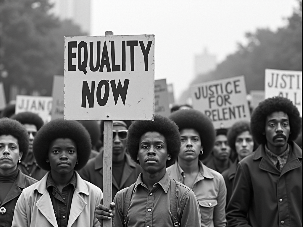 Civil rights march in the 1960s.