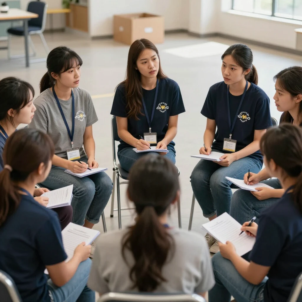 Volunteers supporting each other through challenges