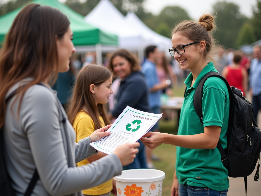 Volunteer sharing campaign materials