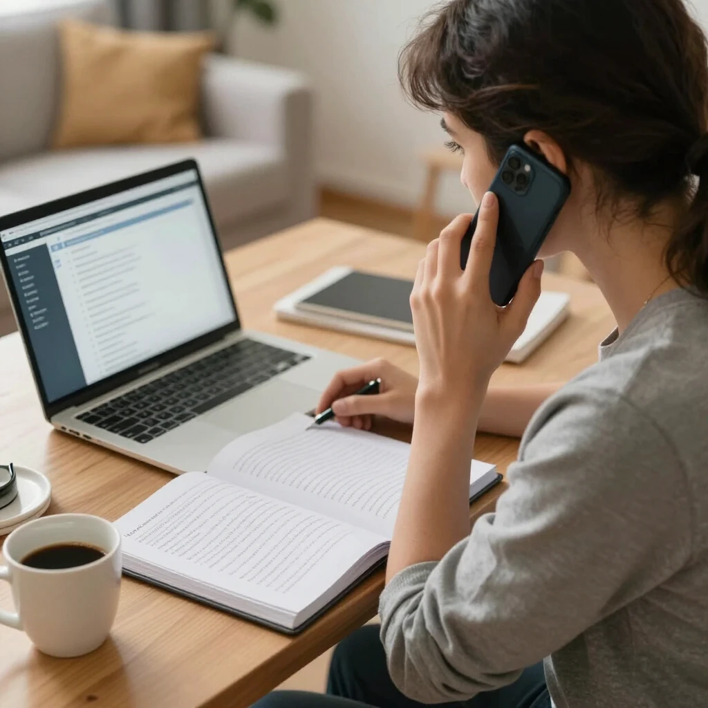 Volunteer making phone calls for advocacy campaign from home