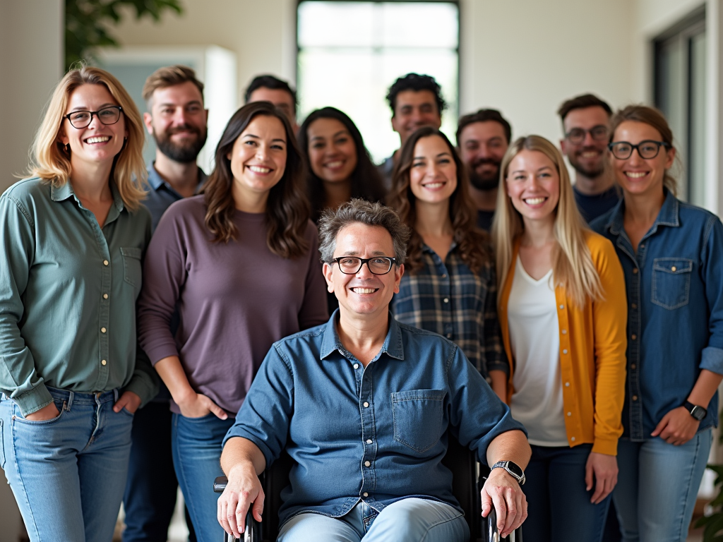 Diverse group of volunteers
