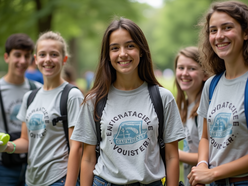 Students volunteering to clean up a local park