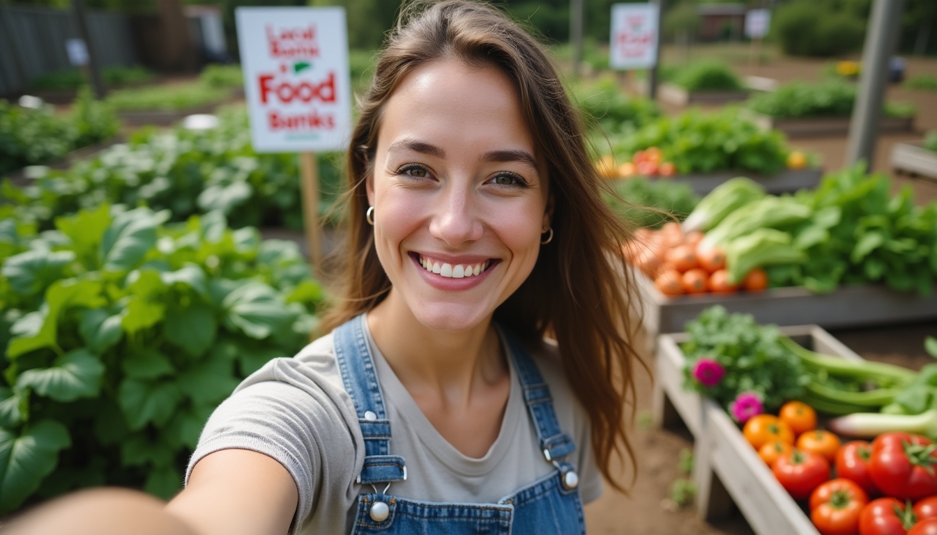 Influencer promoting food bank support