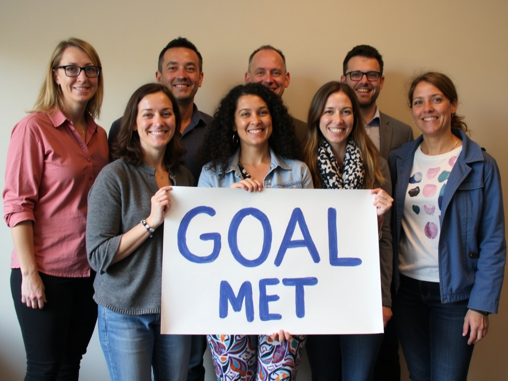 Team celebrating financial success
