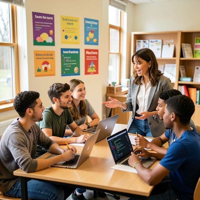 Skill-based volunteering in education with a professional teaching students coding
