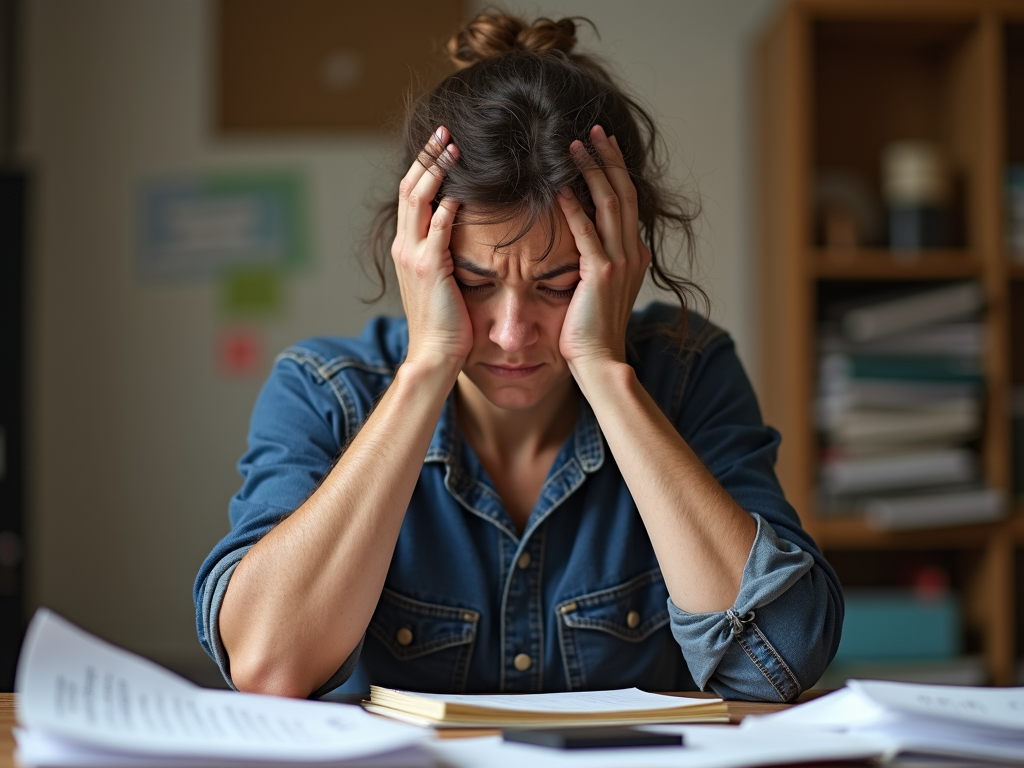 An overwhelmed volunteer showing signs of burnout