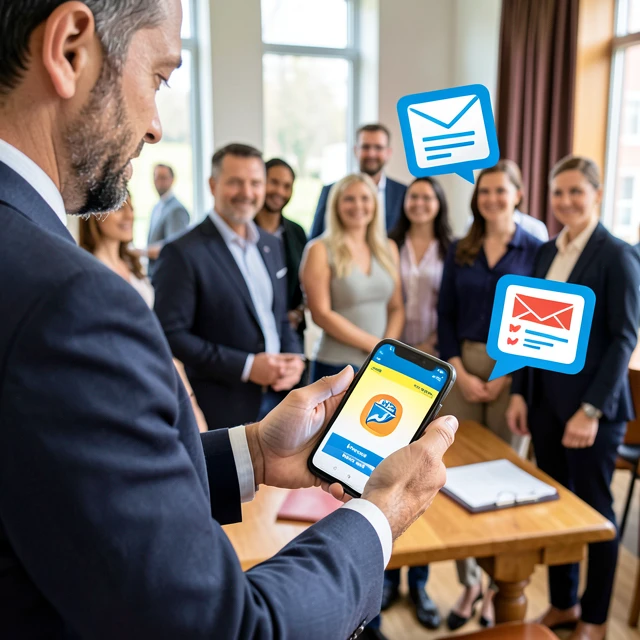 Volunteer actively participating in an advocacy program via mobile device