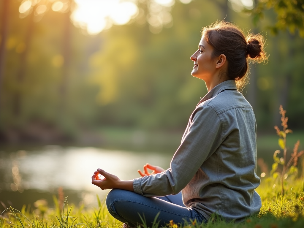 Volunteer practicing self-care