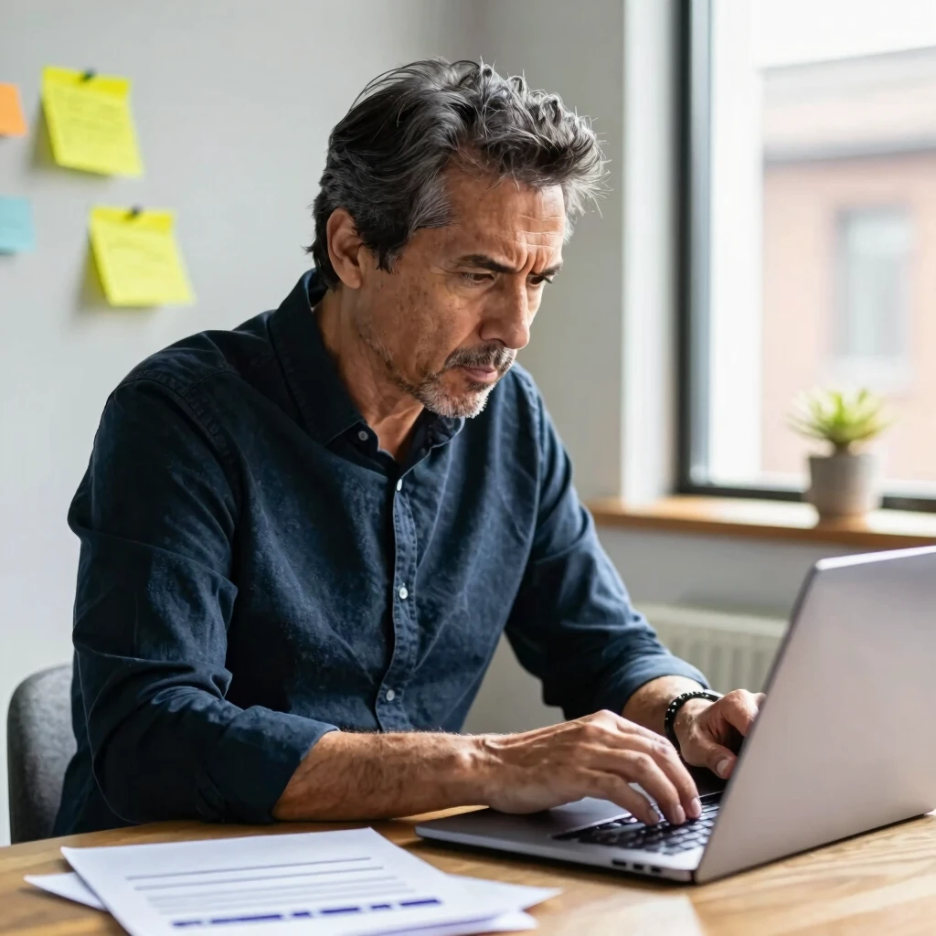 Advocacy volunteer writing a campaign letter on computer