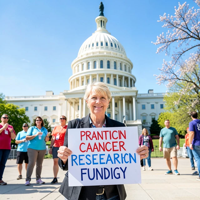 Advocate lobbying for cancer research on Capitol Hill