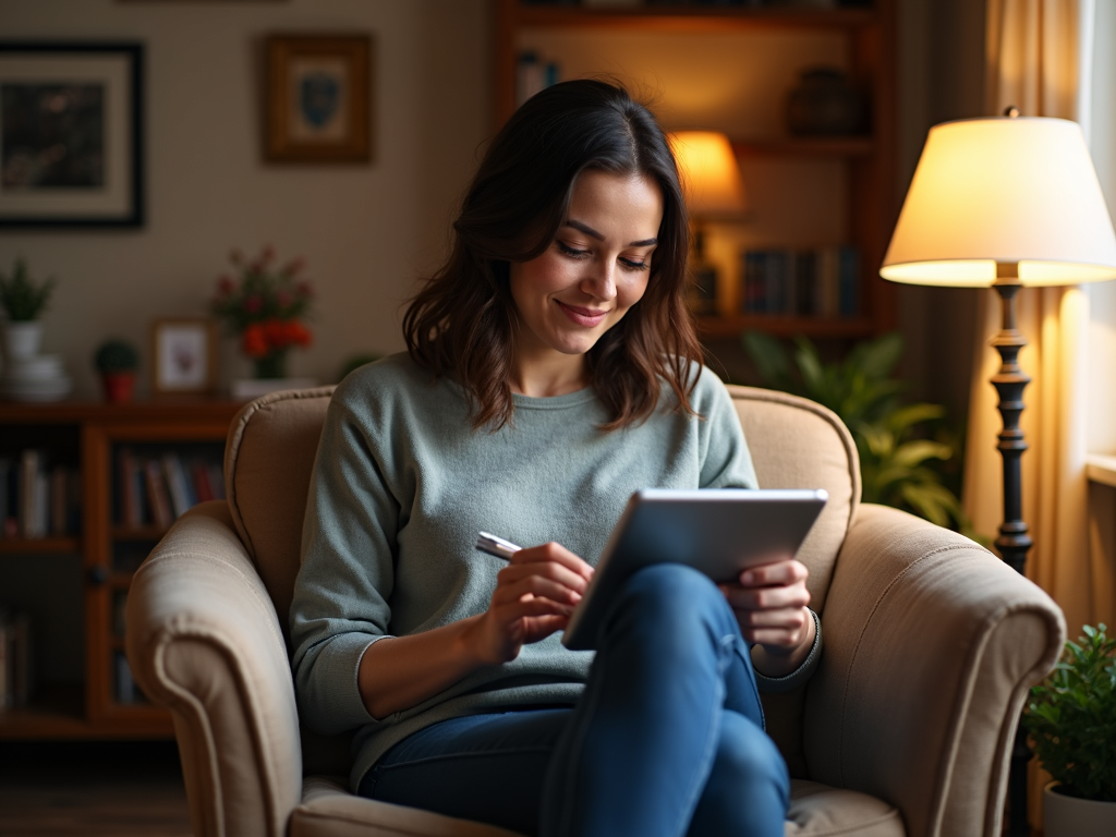 Volunteer reading an advocacy update email from a nonprofit, staying connected to the cause.