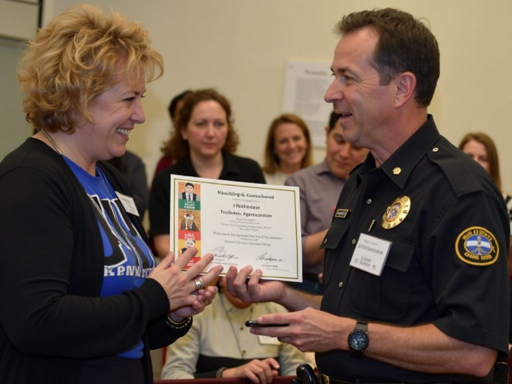 Volunteer being acknowledged for their contributions
