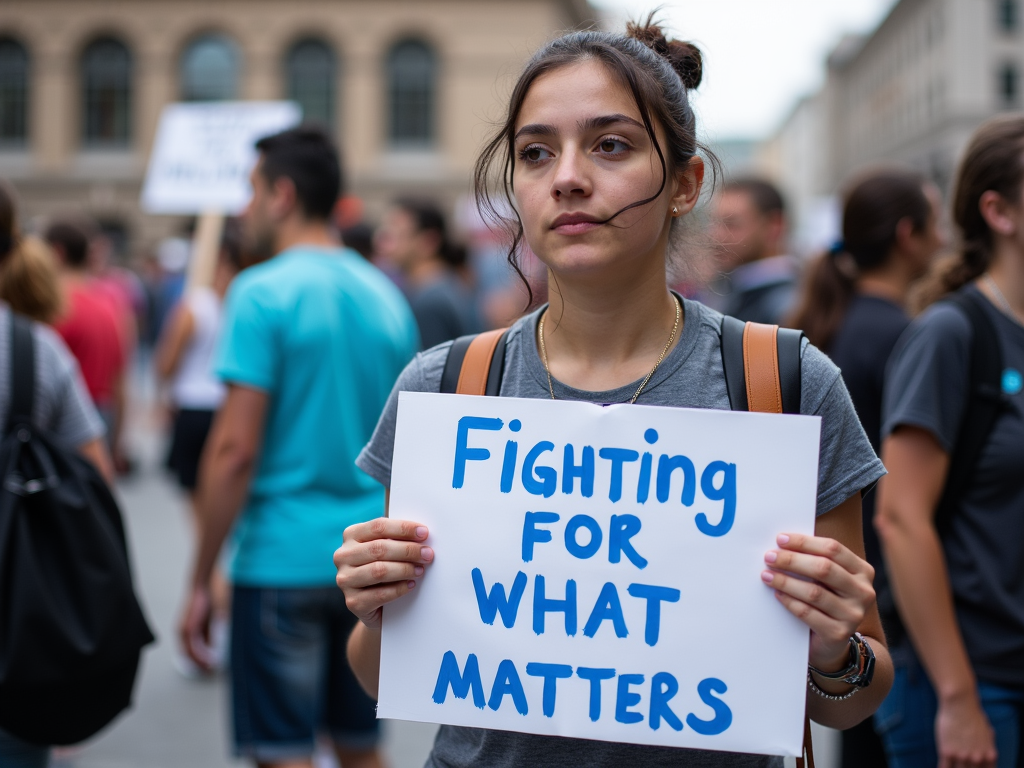 Volunteer at a clean water rally