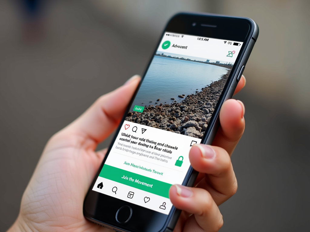 Smartphone with social media advocacy post