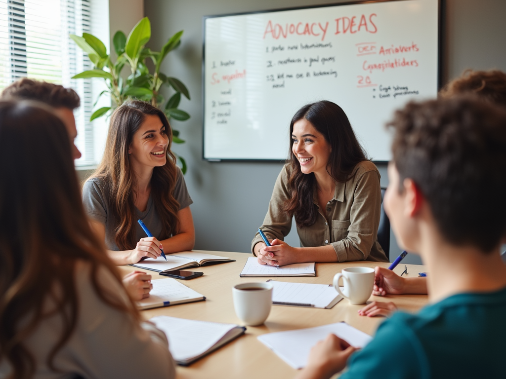 Volunteers planning a community event