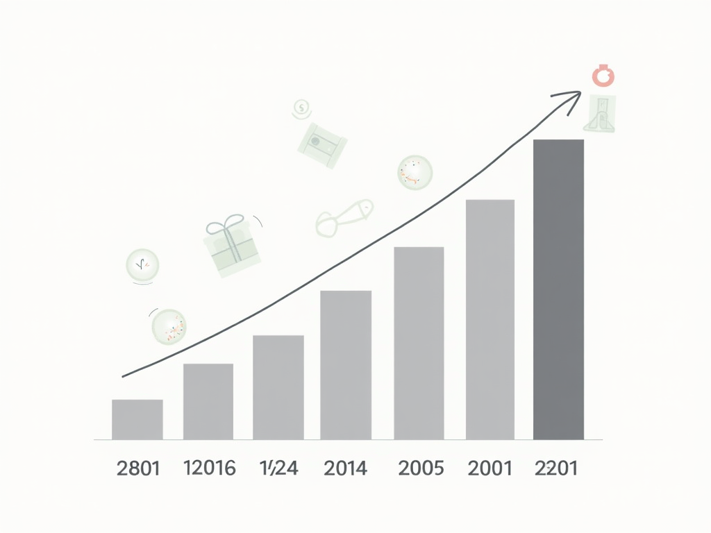 Financial growth chart of a non-profit organization