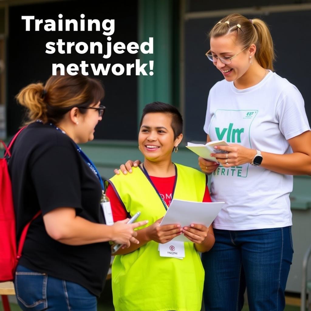 Volunteer receiving training from a mentor